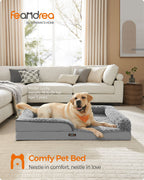 Orthopedic dog bed - large format - pigeon gray - supportive