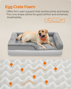 Orthopedic dog bed - large format - pigeon gray - supportive