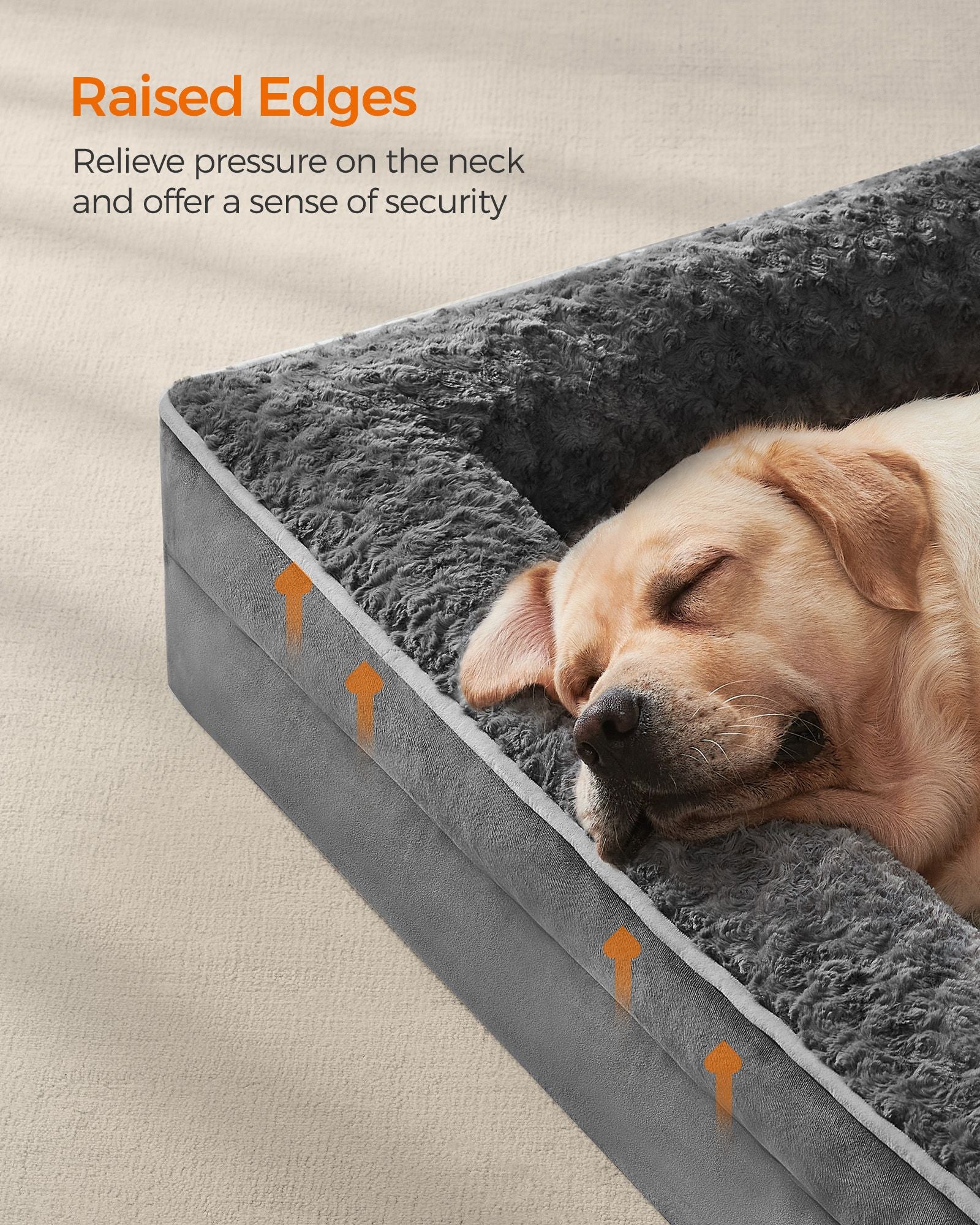 Orthopedic dog bed - large format - slate gray - comfort plus