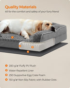 Orthopedic dog bed - large format - slate gray - comfort plus