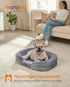 Dog Bed - Standing Borders - 76 x 51 x 18 cm - Light gray