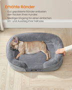 Dog Bed - Standing Borders - 76 x 51 x 18 cm - Light gray