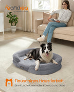Dog Bed - Standing Borders - 91 x 68 x 18 cm - Light gray