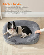 Dog Bed - Standing Borders - 91 x 68 x 18 cm - Light gray