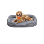 Dog bed - Rolled edges - 106 x 76 x 18 cm - light gray