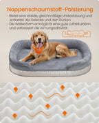 Dog bed - Rolled edges - 106 x 76 x 18 cm - light gray