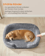Dog bed - Rolled edges - 106 x 76 x 18 cm - light gray