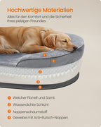 Dog bed - Rolled edges - 106 x 76 x 18 cm - light gray