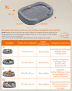 Dog bed - Rolled edges - 106 x 76 x 18 cm - light gray