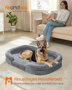 Dog Bed - Standing Borders - 122 x 85 x 20 cm - Light gray