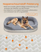 Dog Bed - Standing Borders - 122 x 85 x 20 cm - Light gray