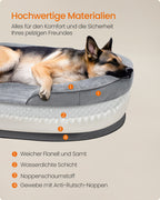 Dog Bed - Standing Borders - 122 x 85 x 20 cm - Light gray