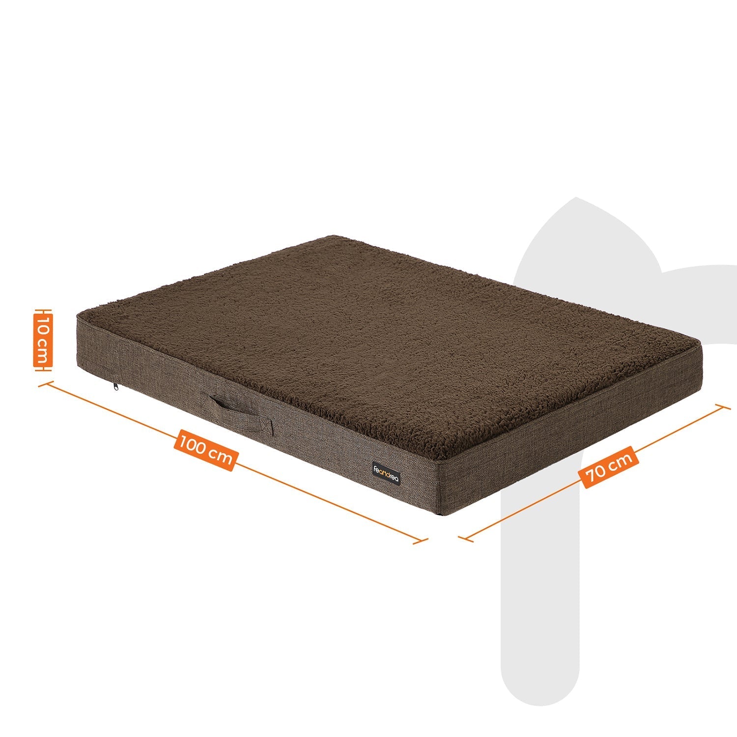 Orthopedic dog cushion - 100 x 70 x 10 cm - Brown