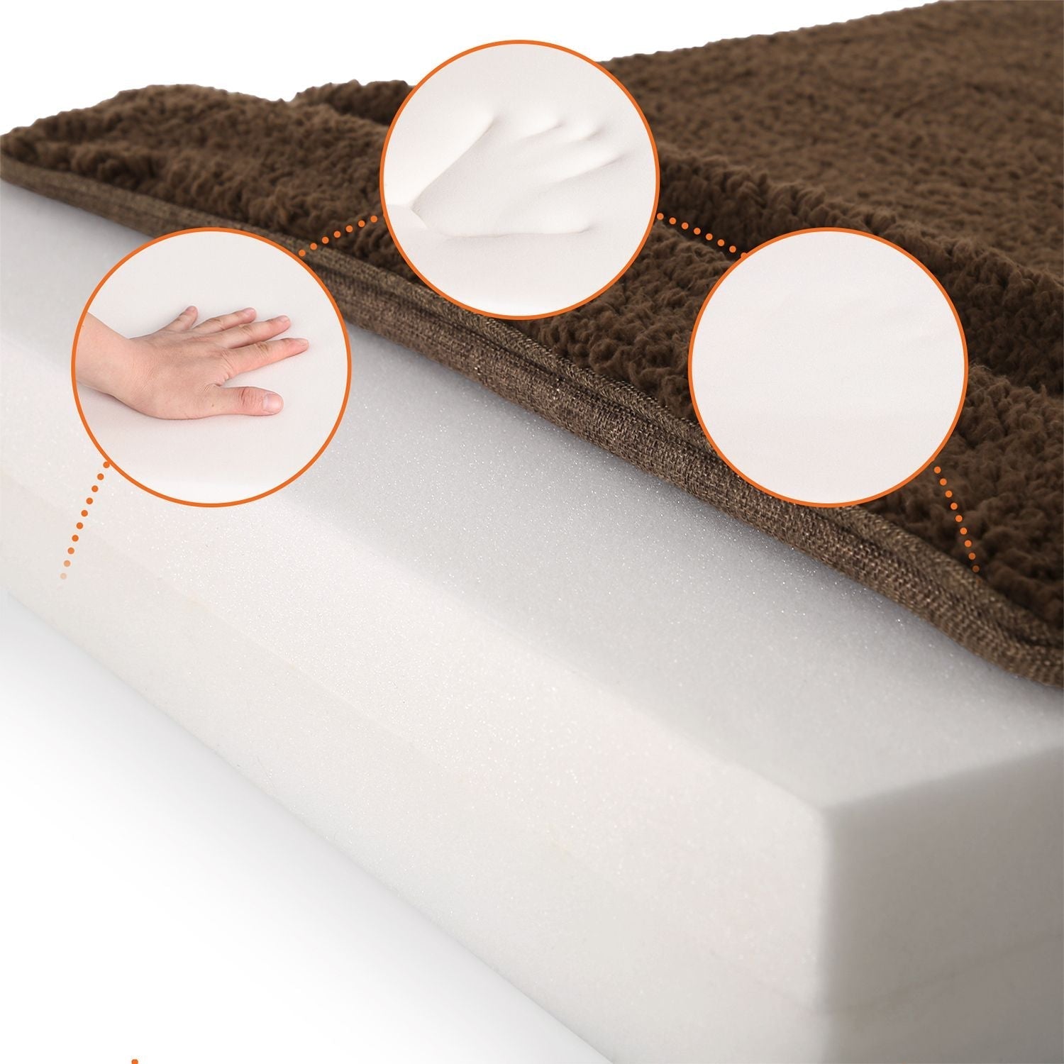 Orthopedic dog cushion - 120 x 80 x 10 cm - Brown