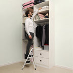 Stairladder - 2 steps - Step stool - Metal - Gray