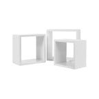 Wall shelves - Floating - Cube shape - Set of 3 - White
