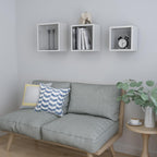 Wall shelves - Floating - Cube shape - Set of 3 - White