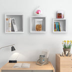 Wall shelves - Floating - Cube shape - Set of 3 - White
