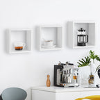 Wall shelves - Floating - Cube shape - Set of 3 - White