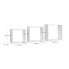 Wall shelves - Floating - Cube shape - Set of 3 - White