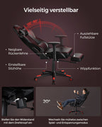 Office chair-Ergonomic-With Armrests & Kisses-Black-Rood