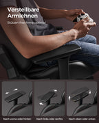 Office chair-Ergonomic-With Armrests & Kisses-Black-Rood