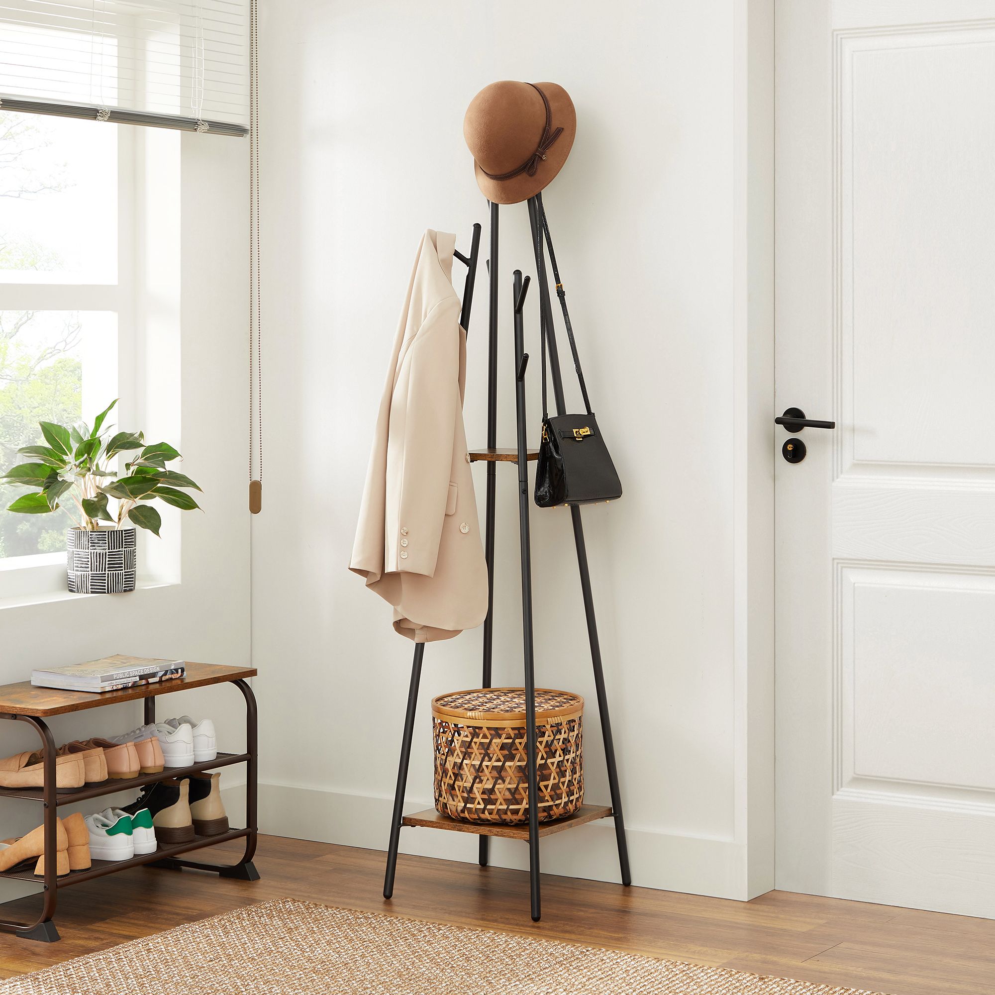 Coat rack-Industrial style-Vintage brown-black