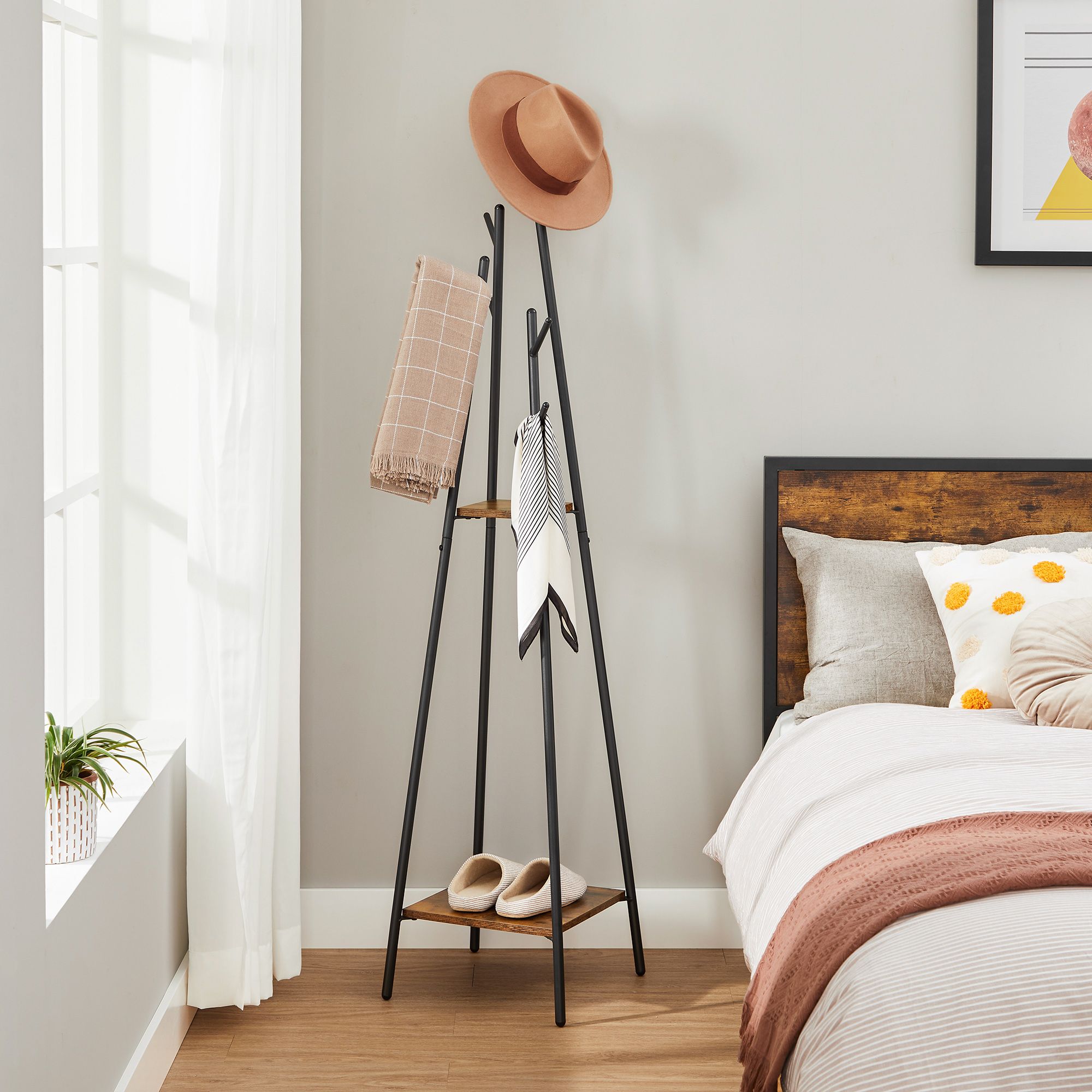 Coat rack-Industrial style-Vintage brown-black