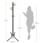 Coat rack - Tree shape - With 2 shelves - Detached model - Gray / Black