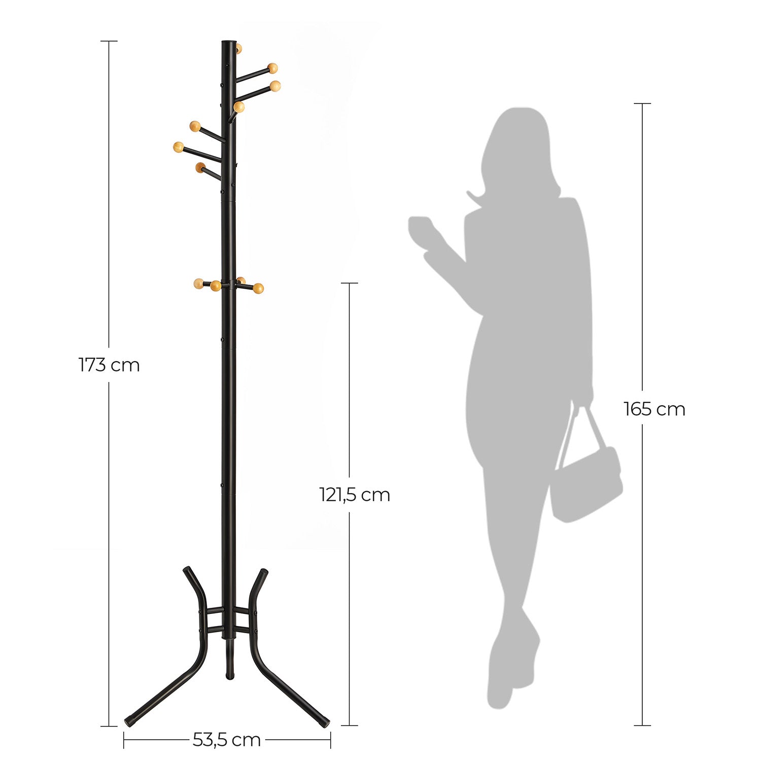 Coat rack - Tree shape - With 2 shelves - Detached model - Gray / Black