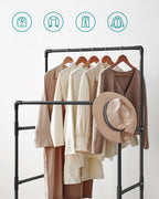 Metal clothing rack, easy to assemble, white