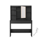 Dressing table - Make -up table - With LED lighting and mirror - 2 drawers - made of wood - Black