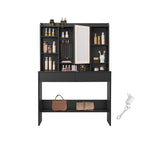 Dressing table - Make -up table - With LED lighting and mirror - 2 drawers - made of wood - Black