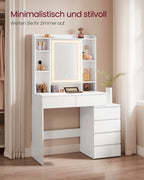 Dresser with LED lighting-Modern-Cloud White