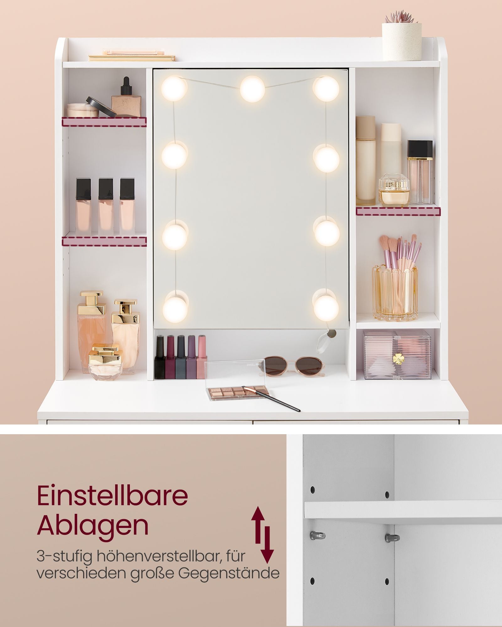 Dressing table - modern - with mirror and drawers