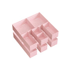 Storage box for drawers' set of 12 pastel pink