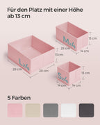Storage box for drawers' set of 12 pastel pink