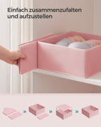 Storage box for drawers' set of 12 pastel pink