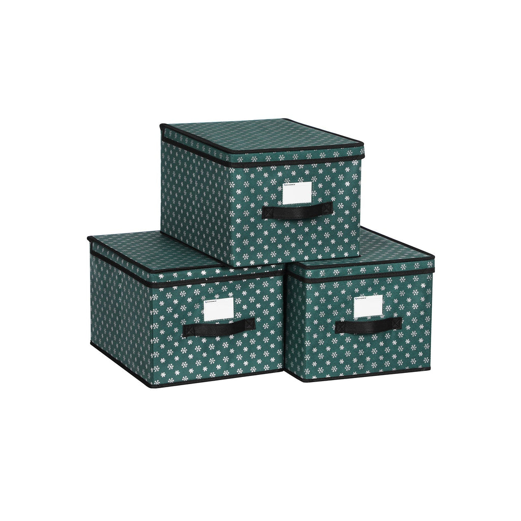 Storage boxes - Set of 3 - With lid - Green