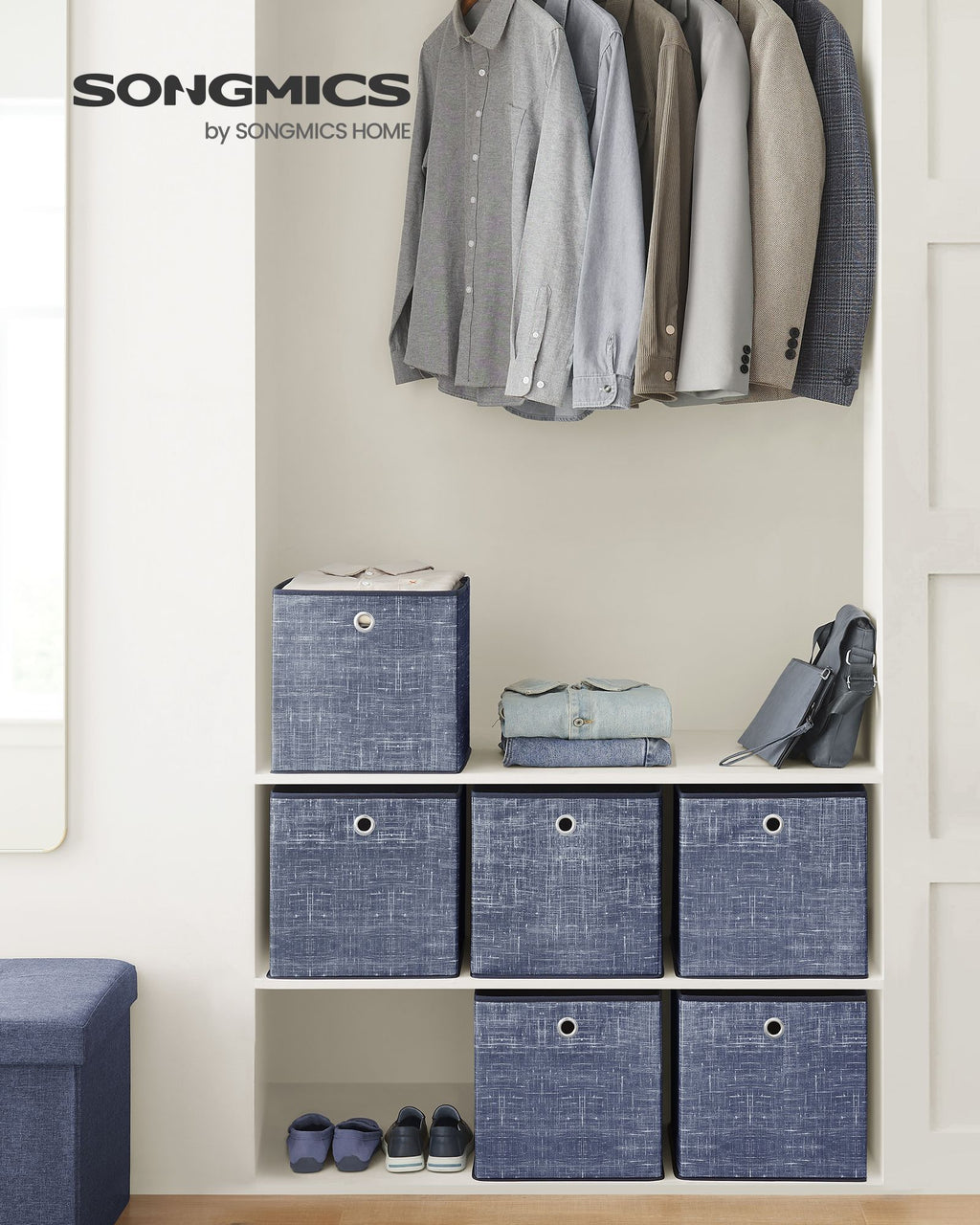 Storage boxes - Set of 6 - Fog blue