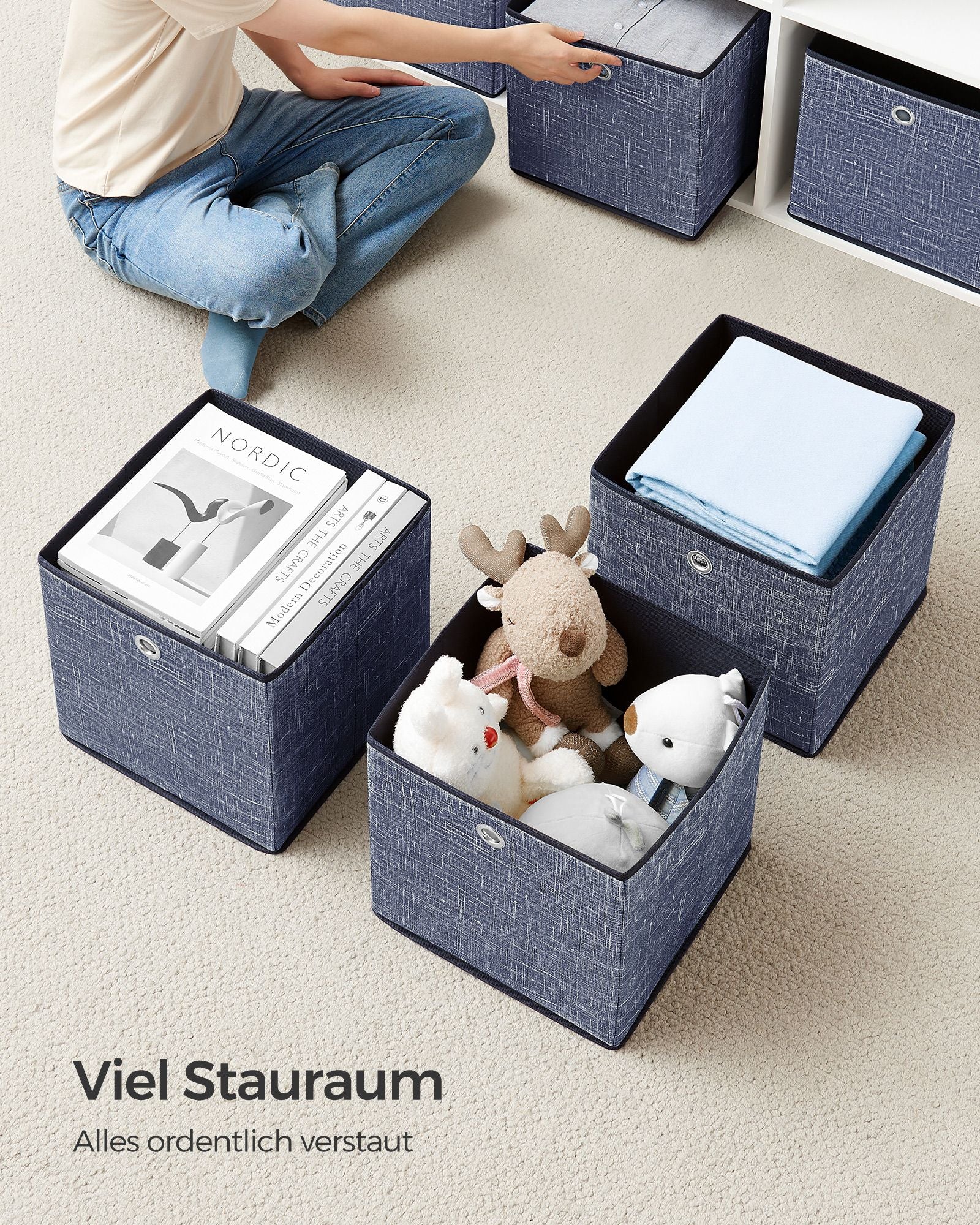 Storage boxes - Set of 6 - Fog blue