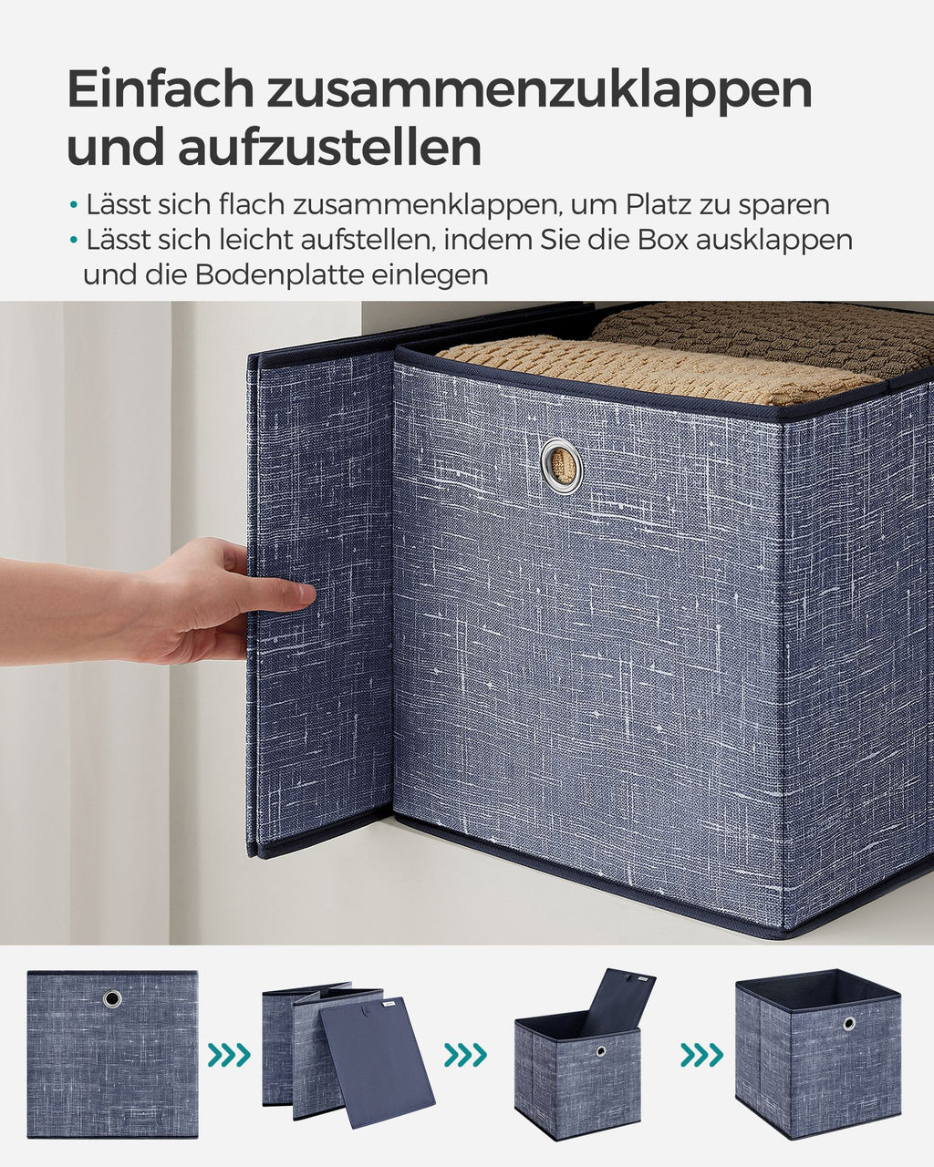 Storage boxes - Set of 6 - Fog blue