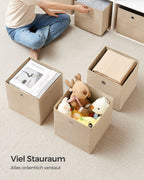 Storage boxes - Set of 6 - Zandbeige