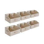 Storage boxes set of 6 40 x 30 x 20 cm sand beige
