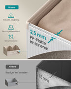 Storage boxes set of 6 40 x 30 x 20 cm sand beige