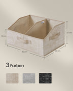 Storage boxes set of 6 40 x 30 x 20 cm sand beige