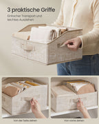 Storage boxes set of 6 40 x 30 x 20 cm sand beige