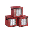 Storage boxes - For Christmas balls - Set of 3 - 64 courses per box - Foldable