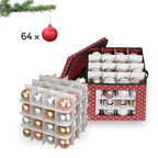 Storage boxes - For Christmas balls - Set of 3 - 64 courses per box - Foldable