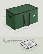 Storage box for Christmas balls with forest green lid
